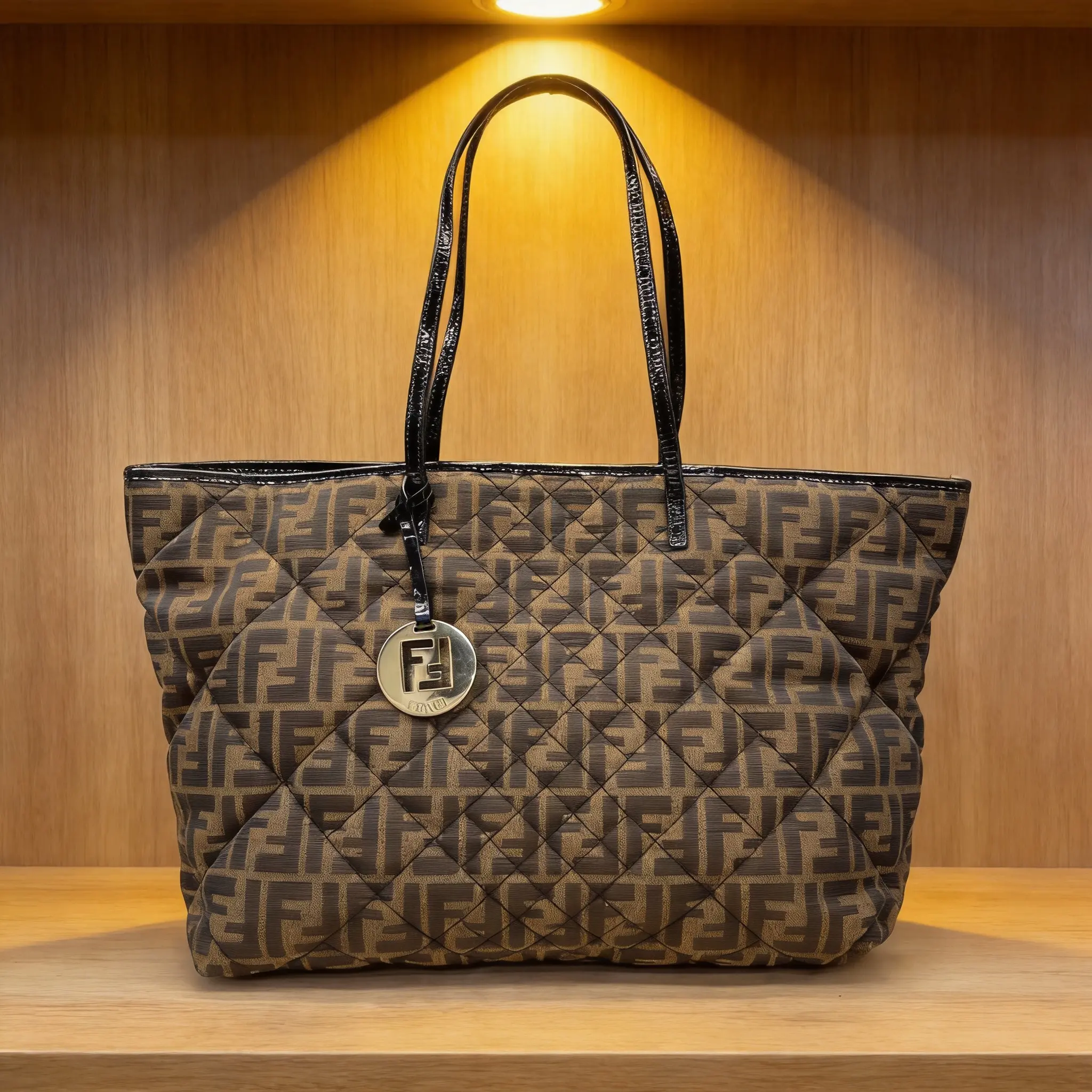 Pre-owned FENDI Canvas Shoulder Bag D0523363210