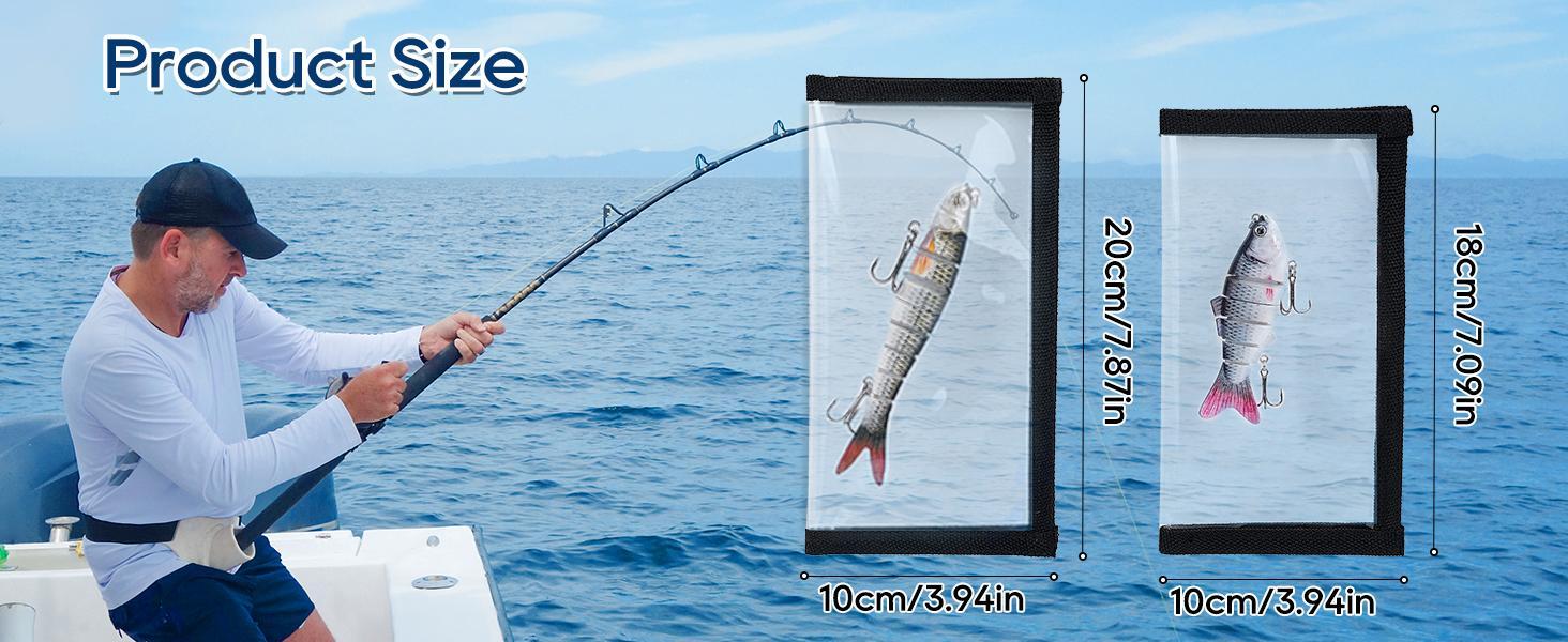 Fishing Lure Wraps, Fishing Hook Covers, Keeps Fishing Safe, Premium Clear Puncture-Resistant PVC, Easily See Lures Fishing Lure Covers Bait Storage
