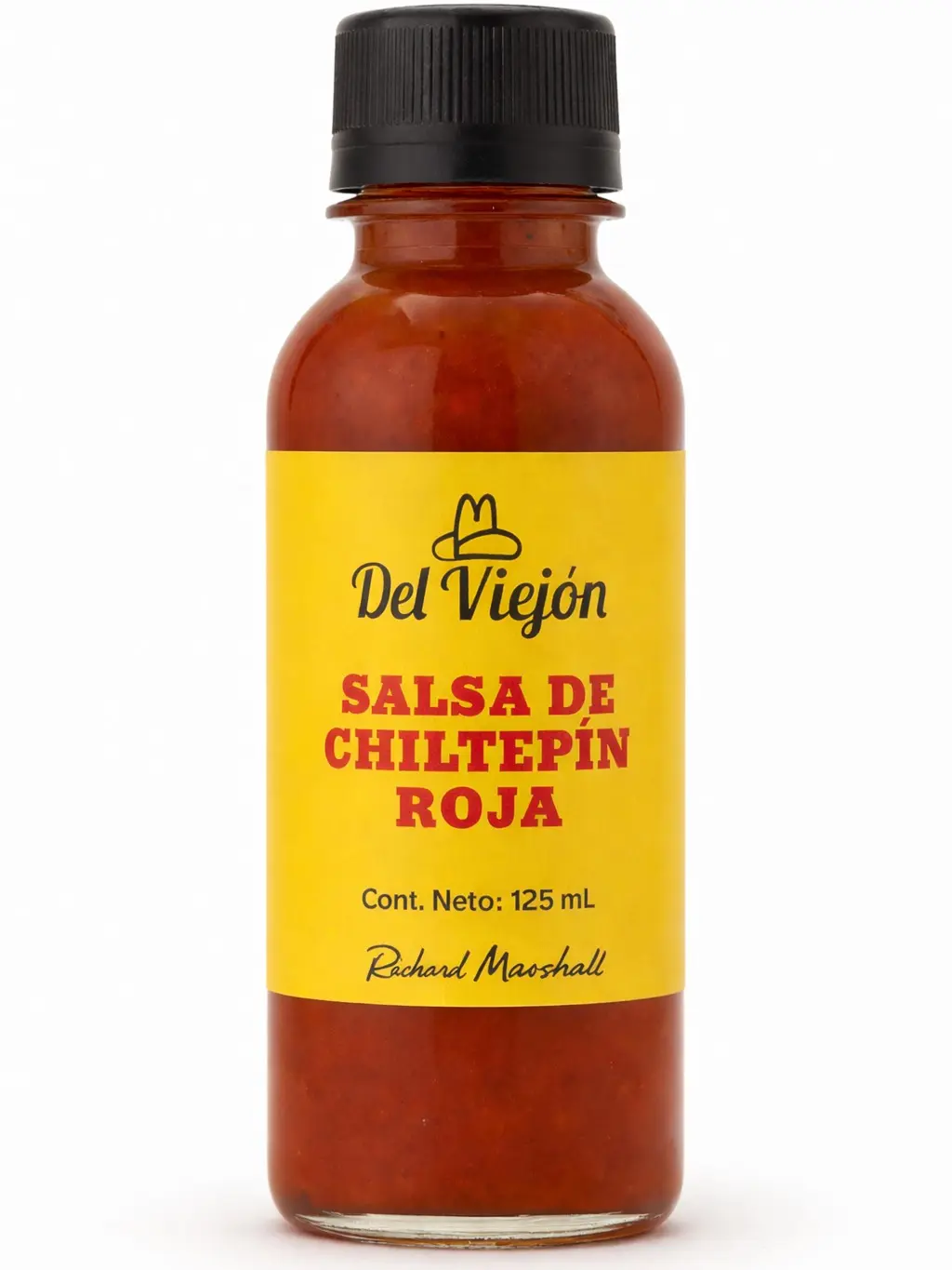 Del Viejon Salsa de Chiltepín Roja 125 mL Authentic Mexican Sauce for Tacos & Burritos Rich Flavor