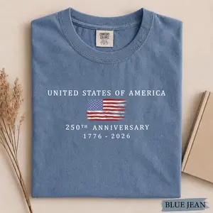 comfort colors shirt united states of America 250th anniversary USA 1776 2026 patriotic flag shirt 4th of July Fourth of July USA independence day vintage retro oversized aesthetic graphic tee freedom gift for men women