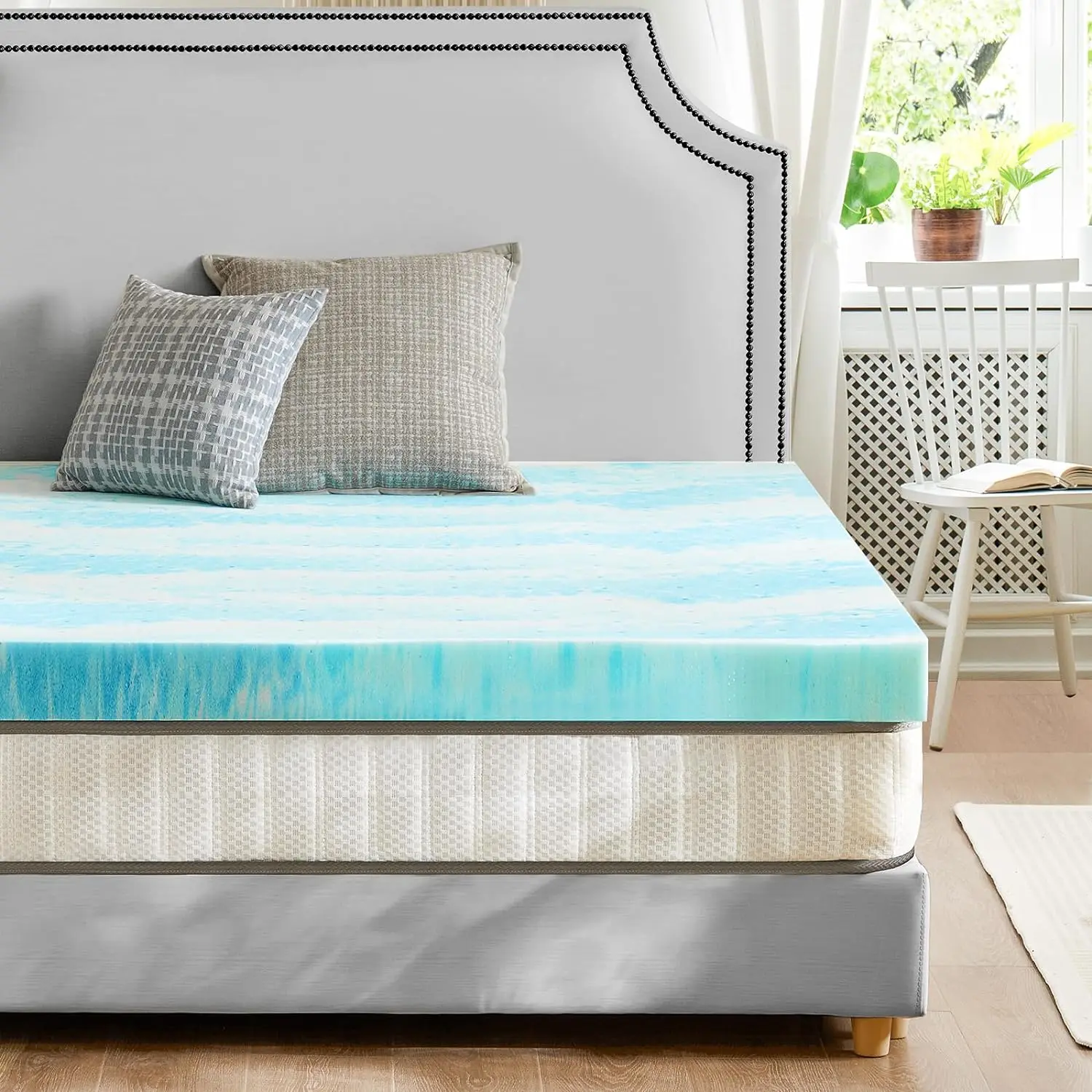 Mattress Topper Full - 3 Inch Memory Foam Cooling Gel Swirl Infused Bed Topper for Back Pain, CertiPUR-US Certified buy  mattress Relaxation Breathable Restful Cozy Temperature Regulating