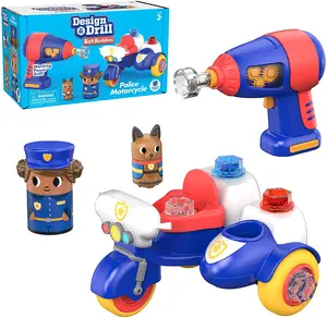 Educational Insights Design & Drill Bolt Buddies Police Motorcycle Toy, Take Apart Toy with Electric Drill Toy, STEM Toy, Gift for Boys & Girls, Ages 3+