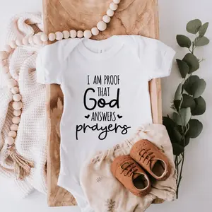 Proof That God Answers Prayers Baby Bodysuit Little Answered Prayer Romper Baby Announcement Bodysuits Newborn Shower Gift