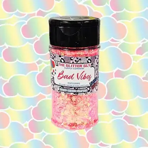 The Glitter Guy Bad Vibes Nail Art Decoration, 100 ml Dual-Lid Bottle (63-67g Custom Blend) for DIY Crafts