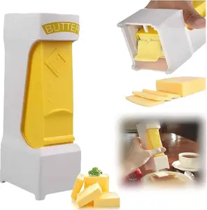 One Press Butter Cutter Slicer for 4 oz East Coast Sticks, Yellow | Stainless steel blade; fits sticks up to 4.8 x 1.3 x 1.3 in; hand wash only; not for 1.5 in West Coast sticks