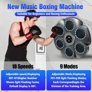 2026 Music Boxing Machine,Bluetooth Smart Traineing Machine with Boxing Gloves,Suitable for Adults and Kids Interactive Boxing Target Wall Mounted,Boxing Equipment for Homes, Offices, and Gyms