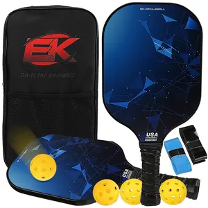 Pickleball Paddles Set of 2 | USAPA Lightweight Graphite Carbon Fiber Paddles | High Performance Core, Comfortable Cushion Grip | Includes 2 Outdoor & 2 Indoor Balls, 2 Grip Tapes & Carry Bag
