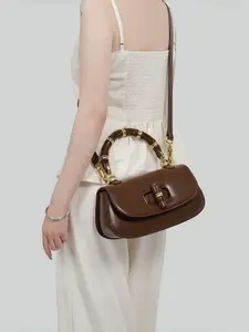 Elegant Bamboo Knot Handbag for Women, Versatile Crossbody Bag, Lightweight Shoulder Bag, Fashionable Backpack, Trendy Accessory