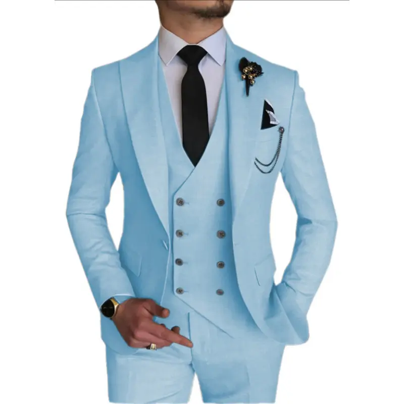formal & gown dress for men Silver Two Piece Jacquard Men's Suit Slim Fit One Button Prom Outfit