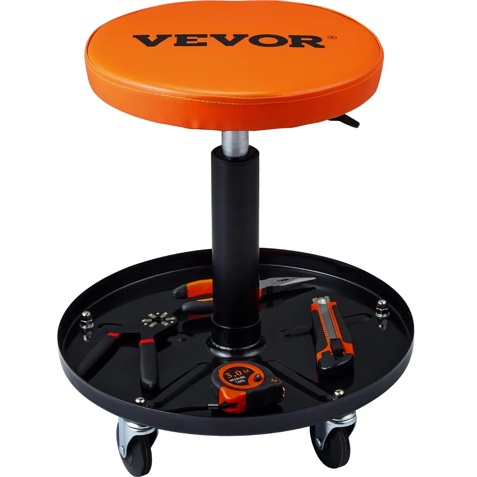 【Summerfinds】VEVOR 250 LBS 16-22'' Adjustable Mechanics Rolling Creeper Seat Stool Tool Tray for Shop Garage VehicleCar Inspection Tools, Mechanic Tools, Automotive Tools