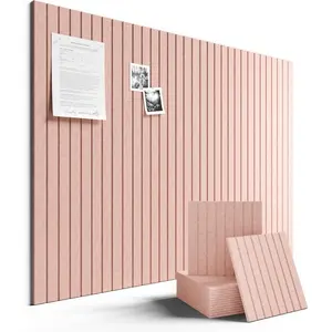 Large Felt Bulletin Board 48" x 36" Cork Board Alternative-12 Pack with 70 Safe Removable Adhesive Tabs, Cork Boards for Walls Cork Board for Home Office Classroom Pin Board (Pink)