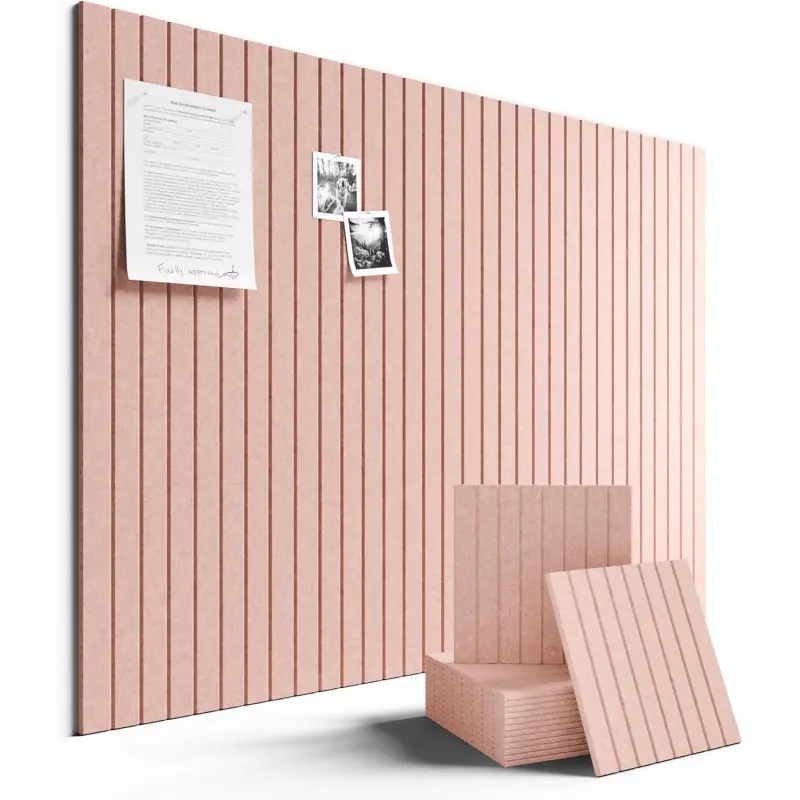 Large Felt Bulletin Board 48" x 36" Cork Board Alternative-12 Pack with 70 Safe Removable Adhesive Tabs, Cork Boards for Walls Cork Board for Home Office Classroom Pin Board (Pink)