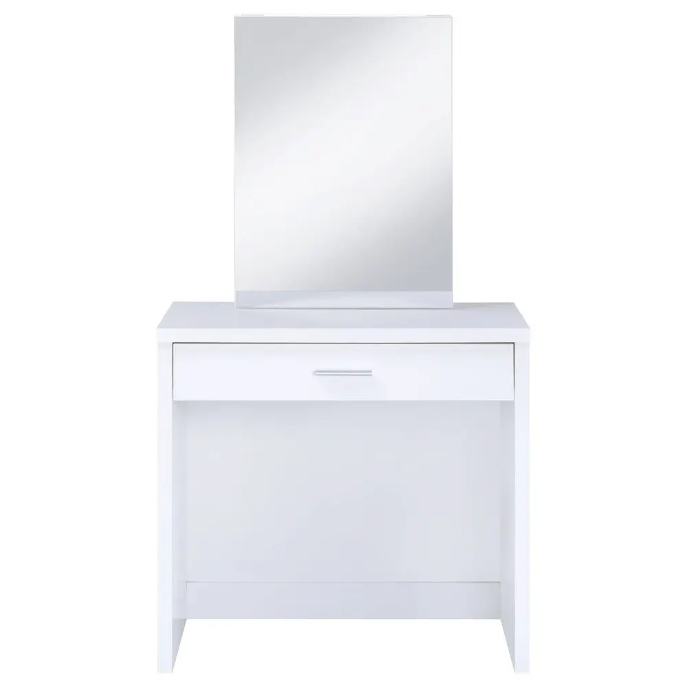 Harvey Modern Makeup Vanity Set with Vanity Organization, Storage, Makeup Organization, Upholstered Lift-Top Stool, White