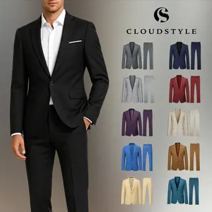 Men's 2-Piece Suits Slim Fit 1 Button Knit Dress Suit Jacket Business Casual Blazer & Pants Set men