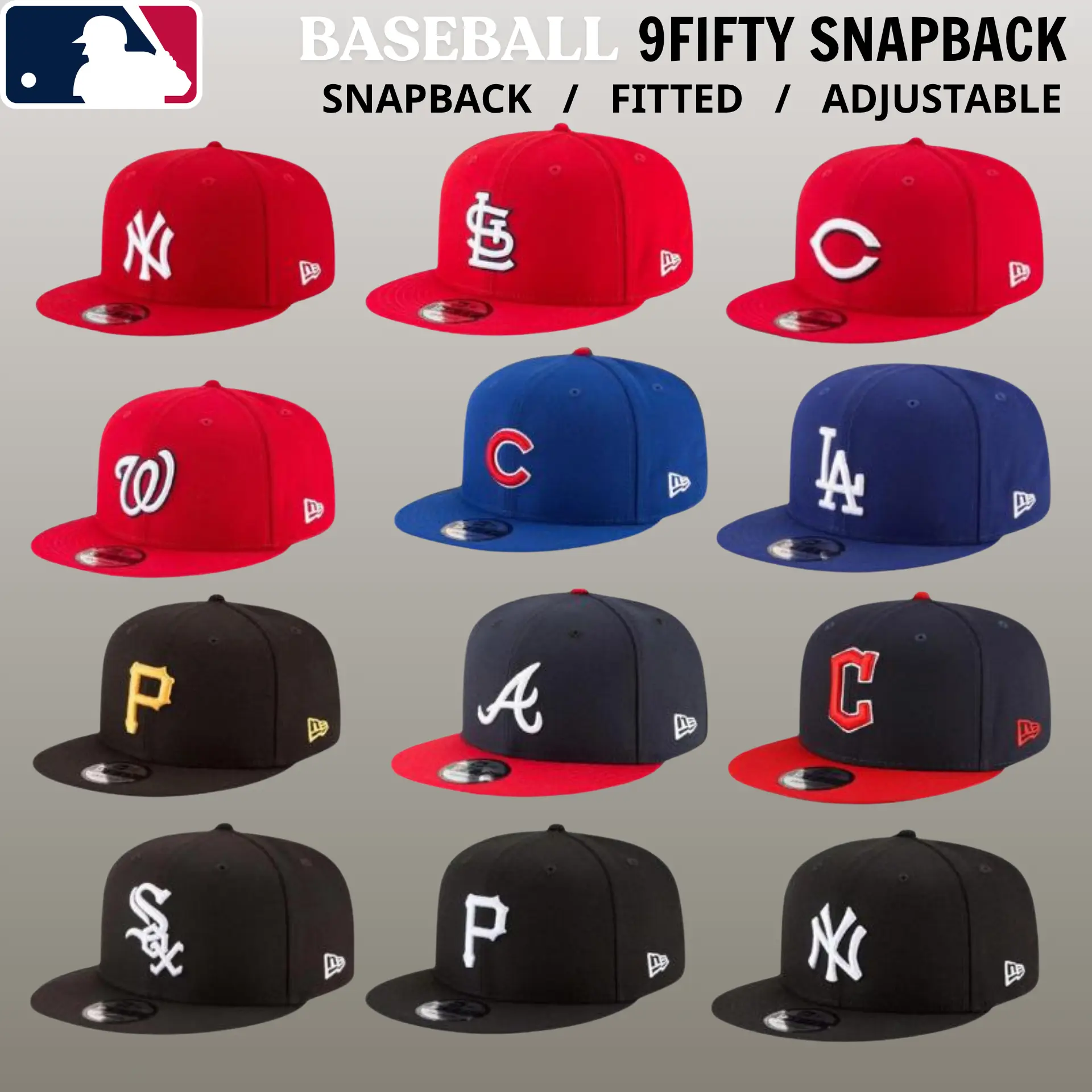 New Era MLB Premium Heritage Baseball Hat – LA Dodgers, NY Yankees, White Sox, Cardinals, Nationals, Pirates, Braves, Guardians, Adjustable Flat Brim Snapback Cap, Official Team Logo Embroidery, Hip Hop Urban Fashion, Trending TikTok USA 2026 Collection