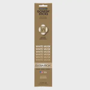 Gonesh White Musk Scented Incense, Floral Burst Aroma, Home Fragrance for Relaxing Home Atmosphere