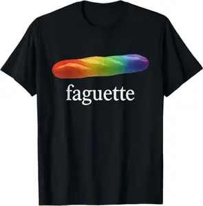 Cute Funny Baguette Rainbow Faguette LGBT Pride Month T-Shirt