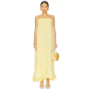 Show Me Your Mumu Around The World Maxi Dress in Yellow Gauze