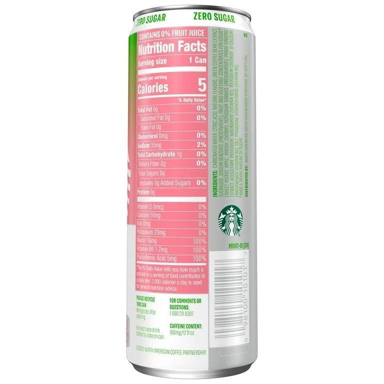 Starbucks Iced Energy Watermelon Twist 12 fl oz Can Beverage Drink Sport Sugar