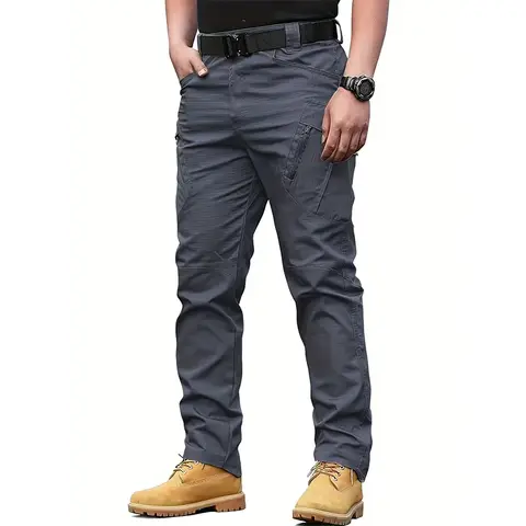 HOMUG Men's Lightweight Casual Cargo Pants feature multiple pockets and a variety of color options. Made of wear-resistant and scratch-resistant fabric, they are suitable for outdoor activities and ideal to wear in spring and autumn.