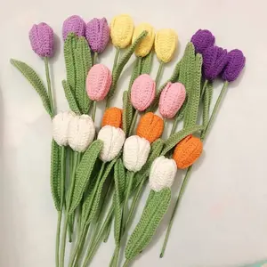 Handmade Finished Crochet Tulips Flower, Crochet Bouquet, Wedding Bouquet, Anniversary Gift, Housewarming Gift, Home Decor, Crochet Art