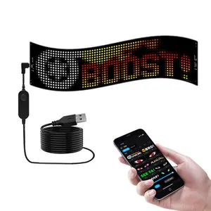Car LED Matrix Pixel Panel, USB High Brightness Scrolling LED Flexible Display Screen, APP Bluetooth-compatible Control & Voice Control & Remote Control Car Decorative Light