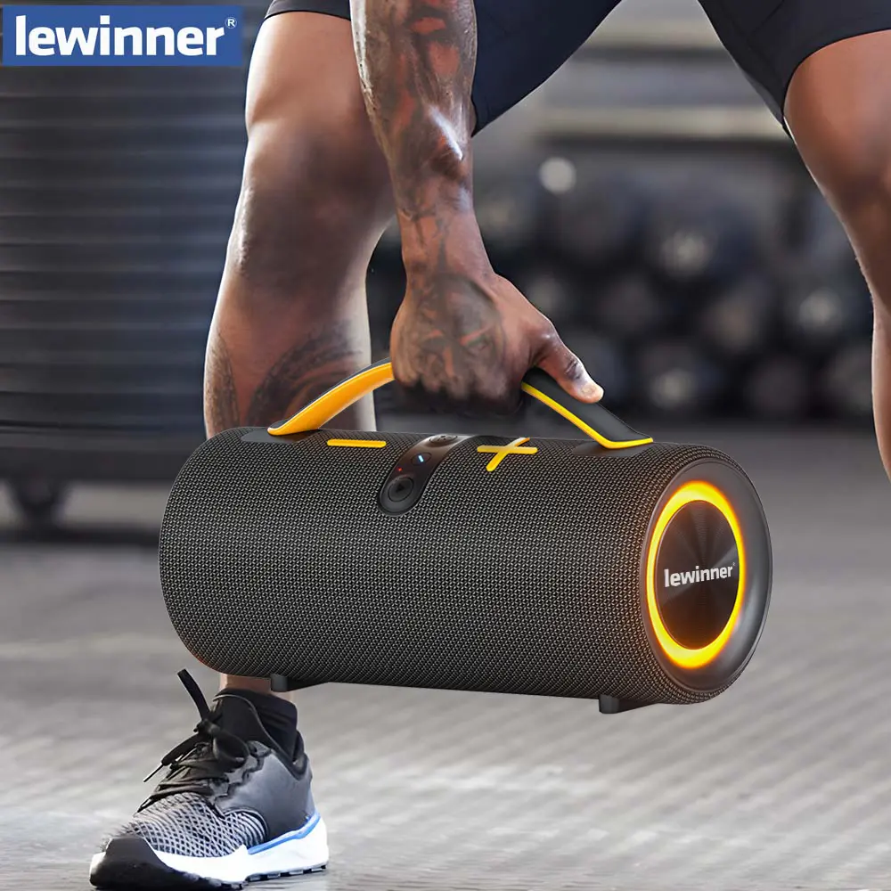 Lewinner Bluetooth boombox  4 Speaker, Listen to 150 Songs Continuously Without Stopping, TWS Pairing | 60W Dual Speakers | IPX5 Waterproof | Portable | Bass-Free Stereo Audio | RGB Lights | Outdoor | Gift | Smartphone Connectivity Outdoorfun tiktokshopsp
