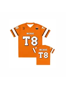 Spring and Summer Men's and Women's Sportswear T8 Printed McRae Football Jersey T-shirt Y2k Clothing Loose and Breathable