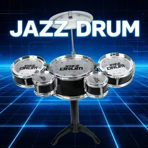 Children's 5-Drum Jazz Drum Set Toy, Baby Educational Beginner Percussion Instrument, Boys and Girls Holiday Gift, Drum Kit