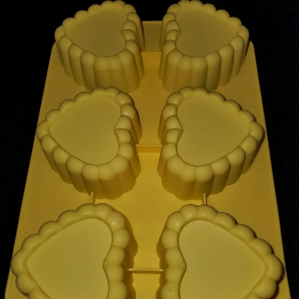 Silicone Mold - Heart-Shaped Silicone Mold Pieces in Yellow