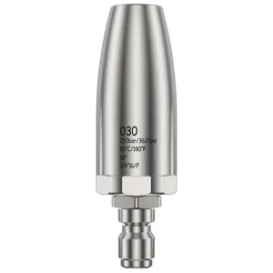 Pressure Washer Nozzle Stainless Steel Rotating Jet Nozzle 3625PSI Max 1/4inch Quick Connect Pressure Washer Tip Wear-Resistant Spray Nozzle Tip for Hot and Cold Water