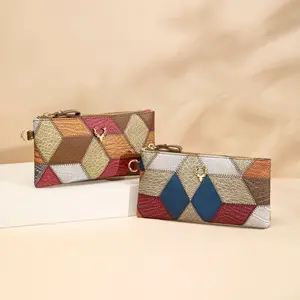 Women's Retro Wallet-Style Small Square Handbag, 2026 New Arrival Stylish Color-Block Clutch, Versatile Zippered Handbags for Women