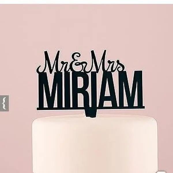Personalized Mr. And Mrs. Black Acrylic Cake Topper