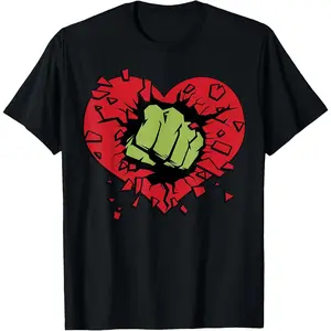 Hulk Smash Heart Valentine's Day T-Shirt