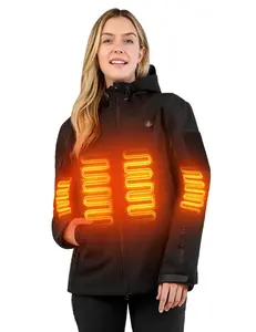 ANTARCTICA GEAR Heated Jacket for Women Winter Coat with 12V 16000mAh Battery Pack, Soft Shell Heating Hood Jacket