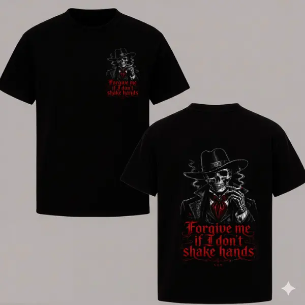 Forgive Me If Don' t Shake Hand T-shit, Doc Holiday T-shirt , Western Movie Shirt, 70s Movie Shirt, Gift For Fan, Full Size, Full Color