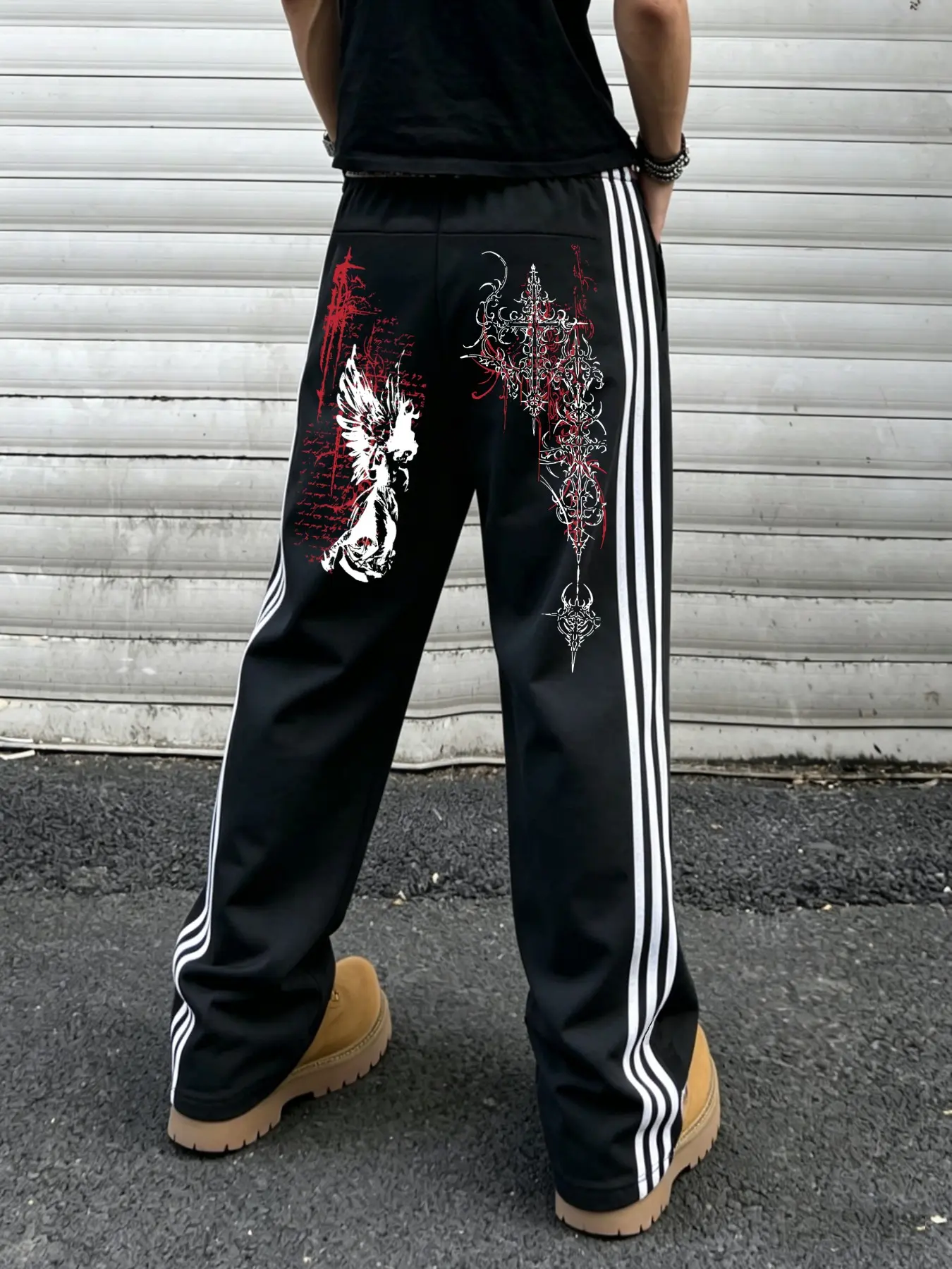 Men's Striped Sweatpants, Loose Fit Casual Joggers, Breathable Elastic Running Pants, Ideal for Commuting, Fitness, Running, Hiking