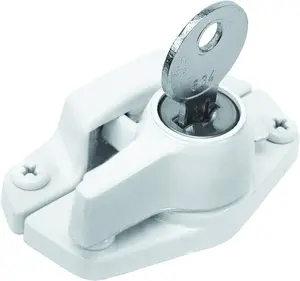 F 2646 Keyed Child-Sash Lock, 2 In.Hole Centers, Diecast Zinc, Painted White, (Single Pack)
