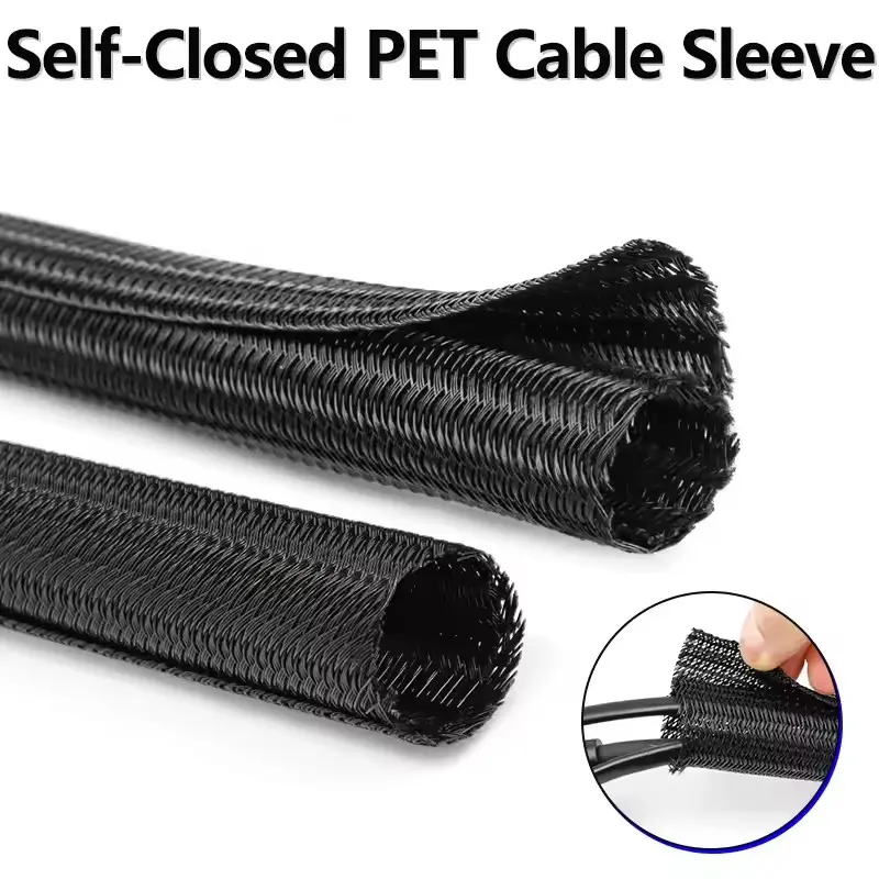 Cable Management Sleeve Flame Retardant Wire Protector Expandable Braided Texture Tubing Cable Management Sleeve Flame Retardant Wire Protector Expandable Braided Texture Tubing