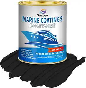 35oz Heavy-Duty Marine Boat Paint - Gloss Black Epoxy Enamel Coating, UV & Saltwater Resistant -Corrosion Paint for Boats, Yachts, Fiberglass, Aluminum, Metal Surfaces (Topside & Bottom) - Oil-Based Marine Varnish