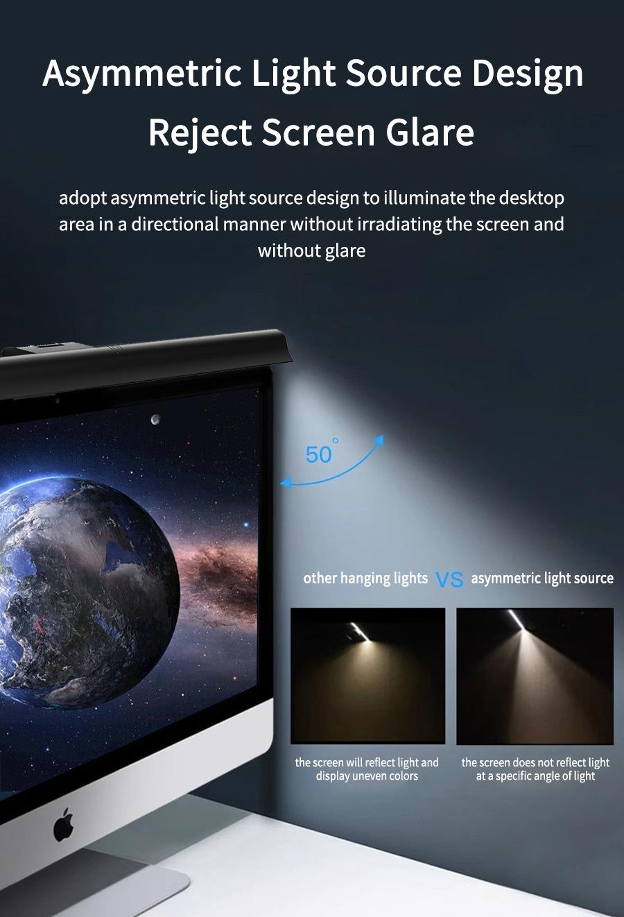 Computer Monitor Light, Screen Monitor Light Bar for Eye Caring, USB Reading LED Task Lamp with Touch Control & Stepless Dimming, 3 Color Modes No Glare Space Saving for Home Office Desk  There are also RGB40cm optional  Rgb Lighting Led Ambient Lighting