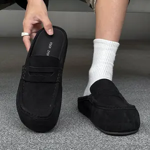 Men's chunky platform derby shoes with lug sole, bold round toe and sleek lace-up design, modern edgy formal-casual hybrid footwear for street and office styling