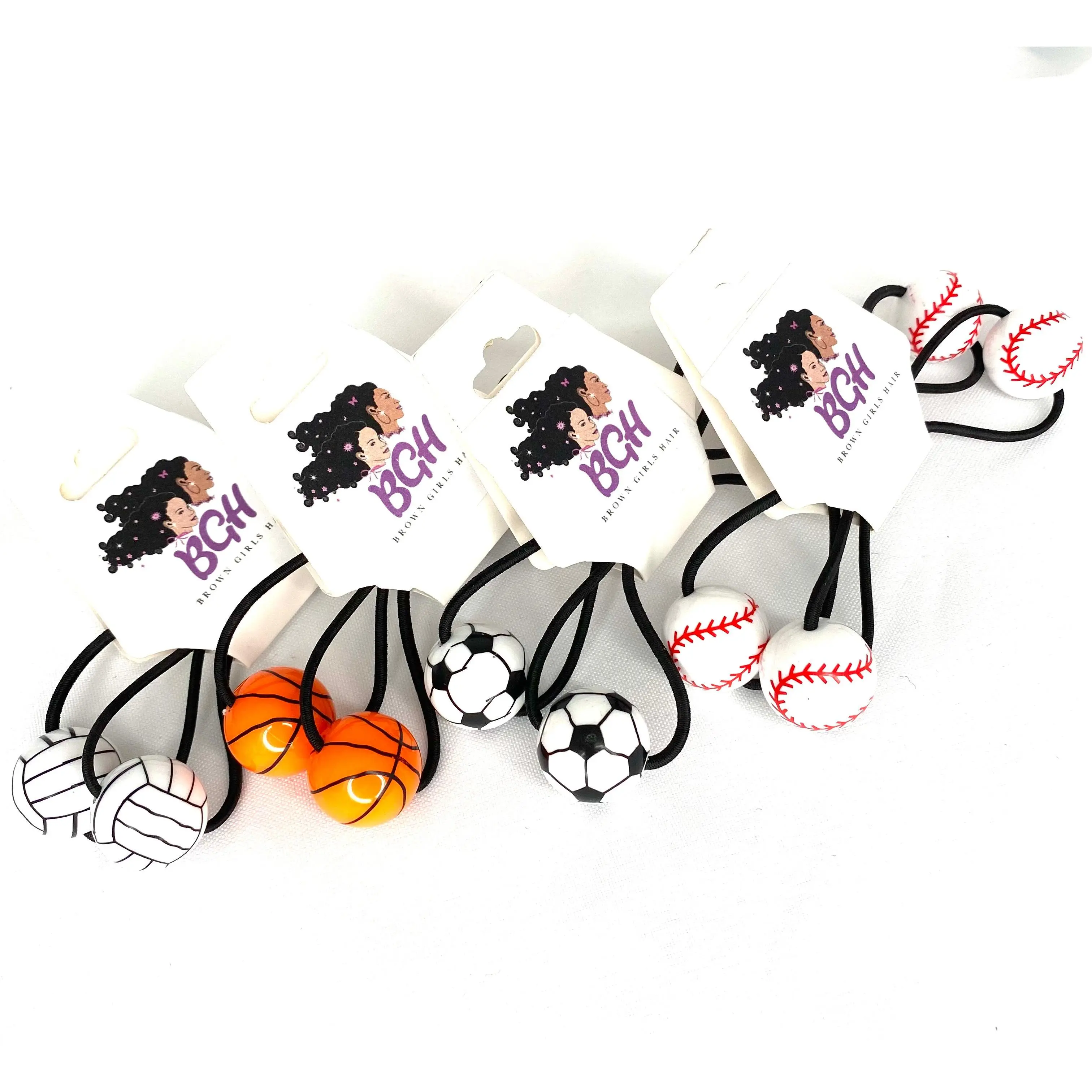 Brown Girls Hair®10Pc Sports PLAIN BUNDLE | Hair Accessories | Bobbles | Ballies (5 Sets)