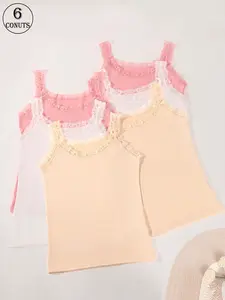 6 pack women seamless high elasticity lace strap body shaping tank top