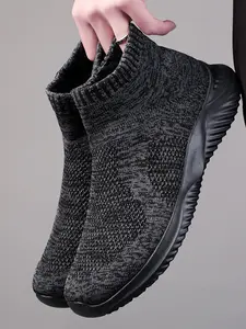 Men's Fashion Casual Sneakers, High Top Mesh Running Shoes, Breathable Outdoor Sports Shoes, Lightweight Tennis Shoes, All Seasons