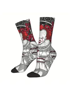 1pc PENNYWISE Clown Men's Socks Novelty Crew Sock Pattern Printed