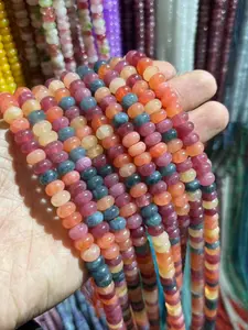 5x8mm Natural Stone Beads, 72pcs Plain Design, Hole-Through for Easy Stringing, Ideal for Bracelets & Necklaces, All Seasons Craft Supplies