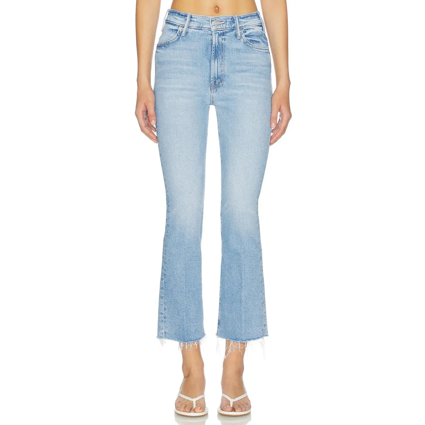 MOTHER Lil Petite Hustler Ankle Fray Jeans in Sow Surreal