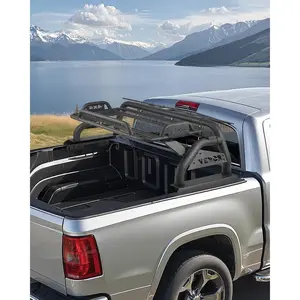 Father's Day Gift VEVOR Truck Bed Roll Bar, Customized Sport Bar Chase Rack Compatible with Mid-Size Pickup/ 2020-2025 Jeep Gladiator JT, Carbon Steel Construction with Extension Light Bracket, No Rack Included