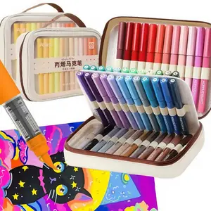 Acrylic Paint Marker Set, 24/36/48/60/84 Colors Non-toxic Acrylic Pens with Portable Storage Bag, Art Supplies for Home School Students, Art Drawing Supplies